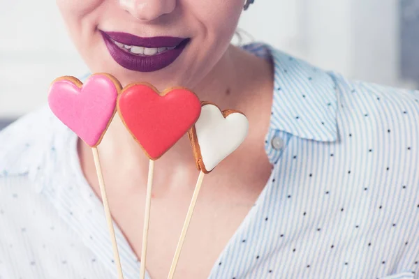 Labios y corazones —  Fotos de Stock