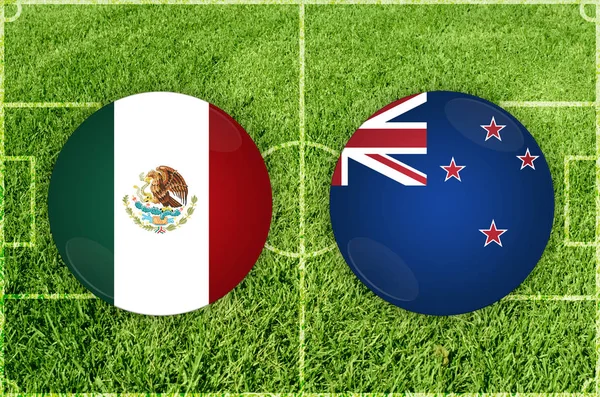 Mexico vs New Zealand football match — Stock Photo, Image