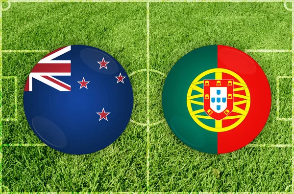ニュージーランド対ポルトガル サッカーの試合 — ストック写真