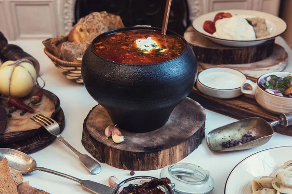 Mesa de comida russa — Fotografia de Stock