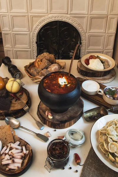 Russian food table — Stock Image Russian food table Royalty Free Stock Photos