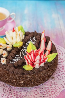 Pasta renk arka plan üzerinde