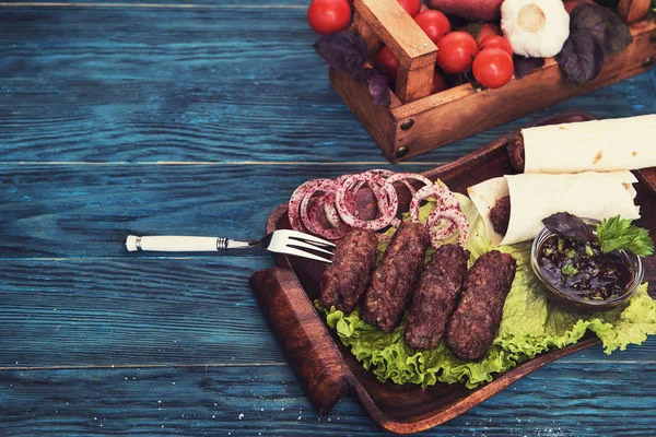 Grilled lula kebab — Stock Photo, Image