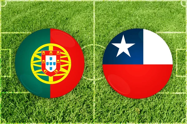葡萄牙 vs 智利足球比赛 — 图库照片