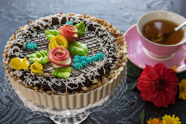 Leckere Kuchen Zusammensetzung — Stockfoto