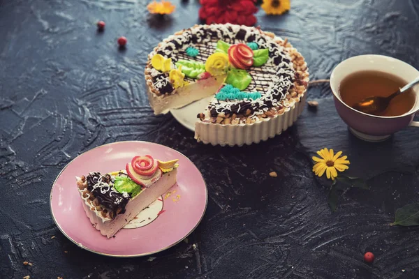 Composición de pasteles sabrosos —  Fotos de Stock