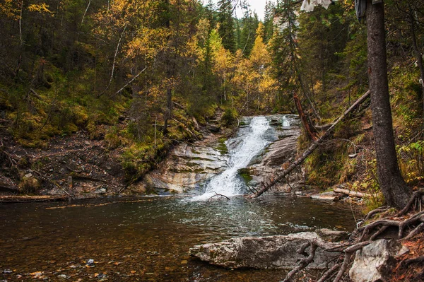 Cascada en el río de montaña —  Fotos de Stock