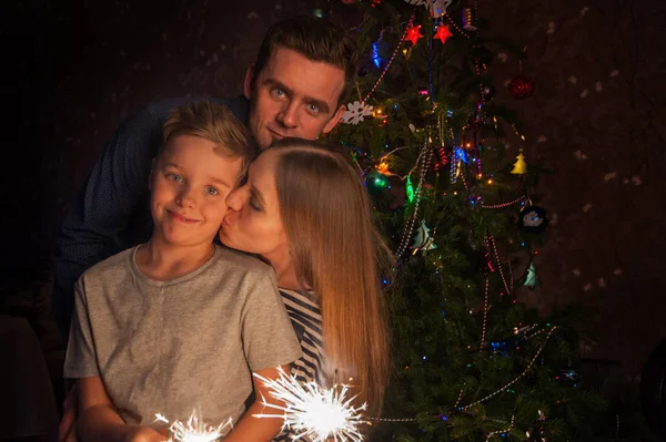 Familie Nieuwjaar — Stockfoto