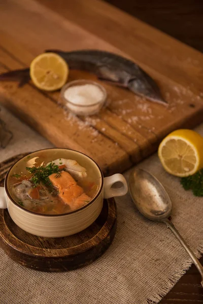 Ψάρι σούπα σύνθεση — Φωτογραφία Αρχείου