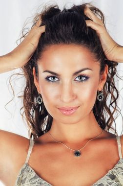 Genç güzellik hanımefendi portre