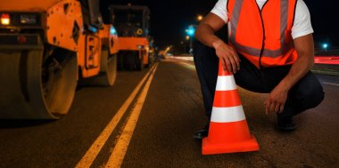 repairing the road