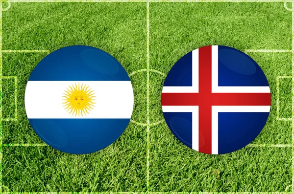 Fußballspiel Argentinien gegen Island — Stockfoto