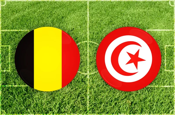 Belgien vs Tunisien fotbollsmatch — Stockfoto