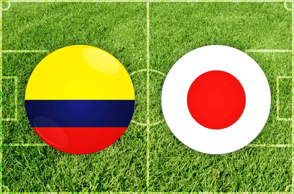 Colômbia vs Japão jogo de futebol — Fotografia de Stock