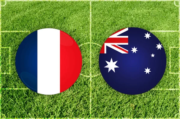 Frankrike vs Australien fotbollsmatch — Stockfoto