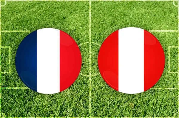 Francia vs Perù partita di calcio — Foto Stock