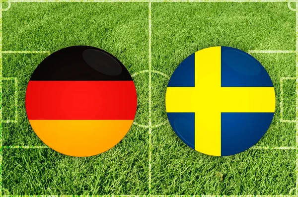 Germany vs Sweden football match — Stock Photo, Image