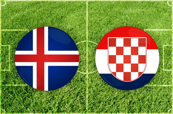 Islanda vs Croazia partita di calcio — Foto Stock