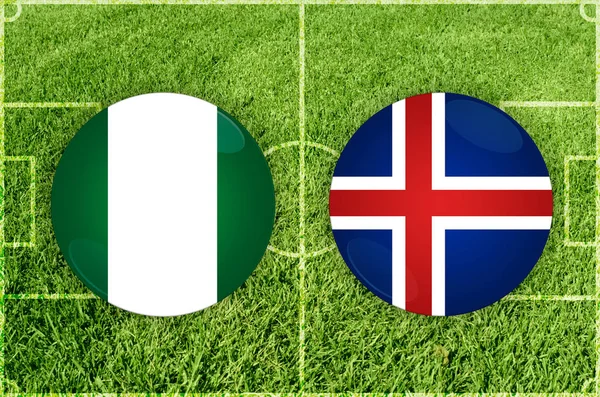 Fußballspiel Nigeria gegen Island — Stockfoto
