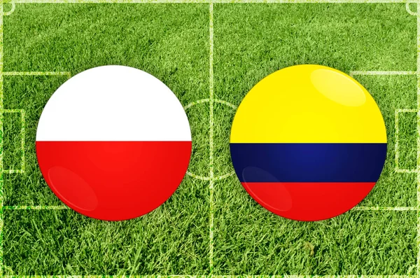 Poland vs Colombia football match — Stock Photo, Image