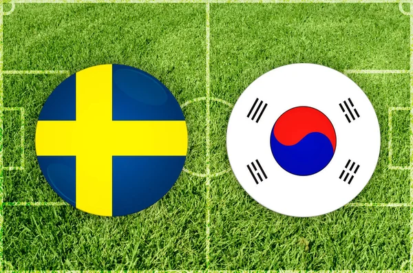 瑞典 vs 韩国足球比赛 — 图库照片