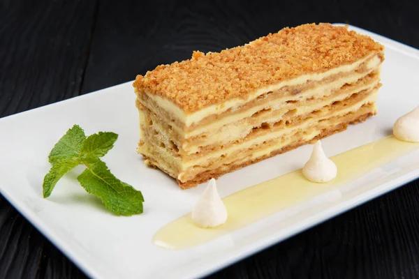 Esterhazy Torte on plate — Stock Photo, Image