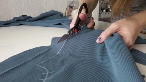 Designer Cutting Fabric — Stock Video