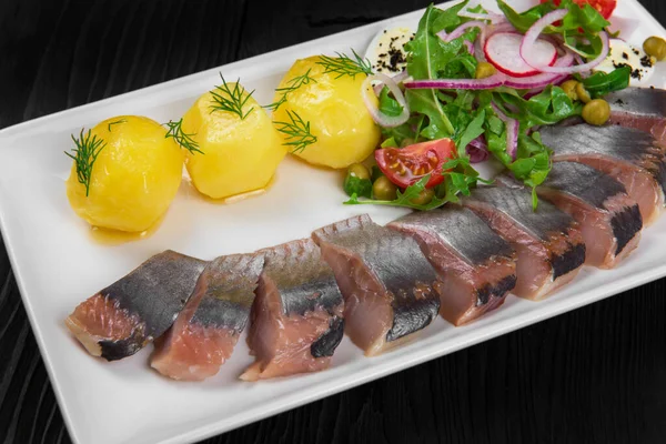Sliced salted herring — Stock Photo, Image