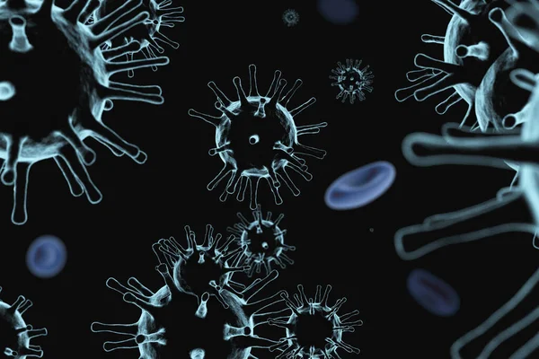3D-illustration av koronavirus — Stockfoto