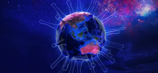 View of Earth with corona virus — Stock Photo, Image