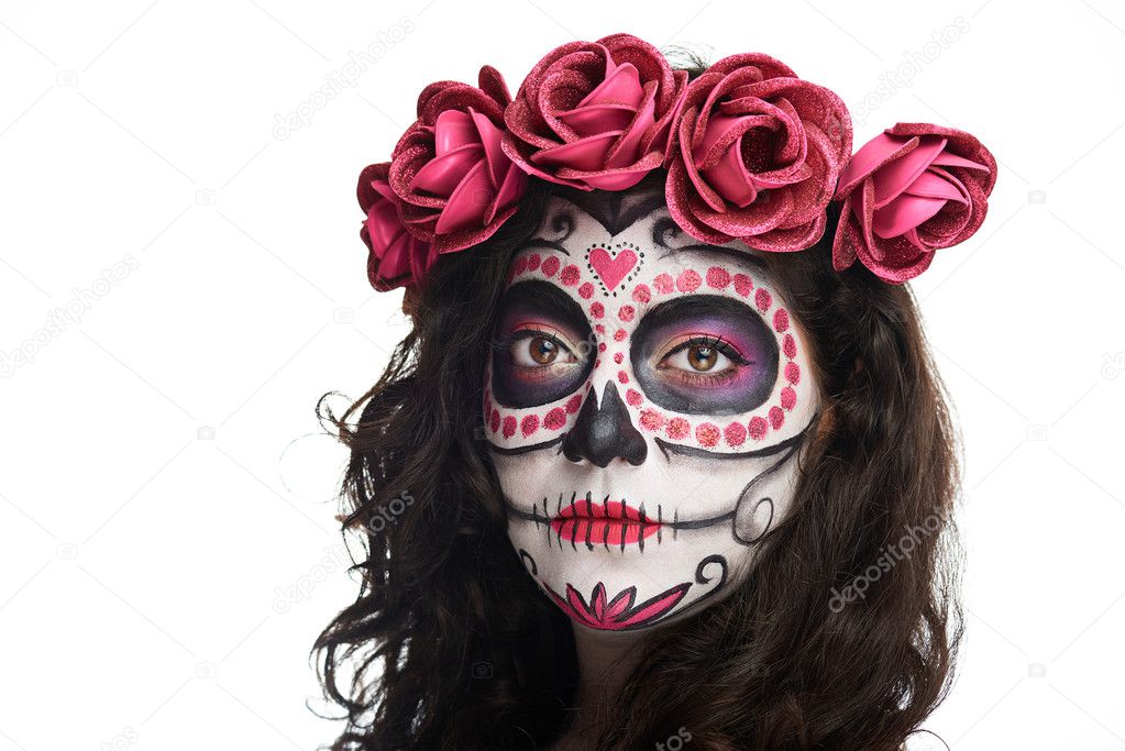 Day of the Dead Full Face Skull Gold Black Venetian Halloween