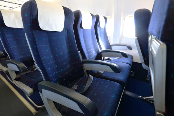 Blue empty aircraft seats — Stock Photo, Image