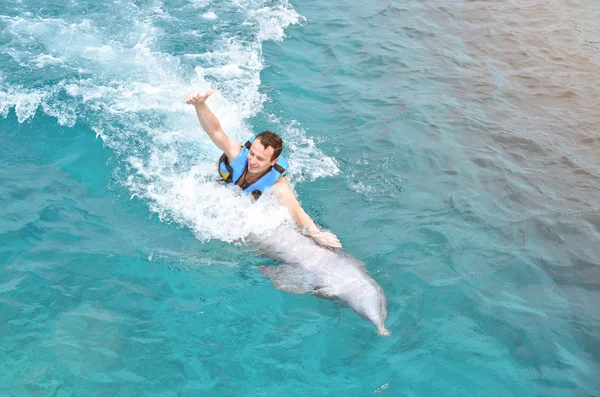Montar en delfín — Foto de Stock