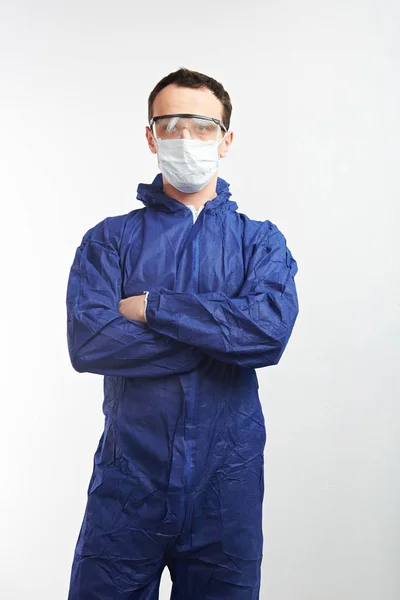 Trabalhando em uniforme de proteção — Fotografia de Stock