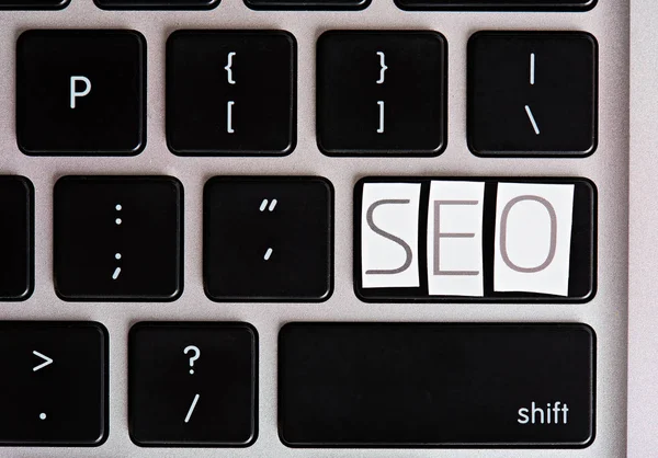SEO letters on keyboard button — Stock Photo, Image