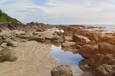 Kayalık plaj sahil şeridi  