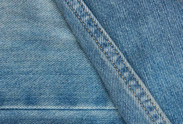 Blue jeans oppervlak met hechtingen zette — Stockfoto