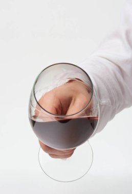 Kırmızı şarap cam üzerinde Üstten Görünüm