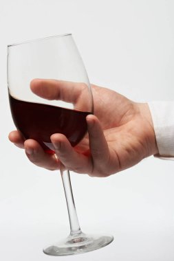 Kırmızı şarap ile cam kadar kapatın