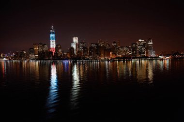 Gece manhattan Skyline 