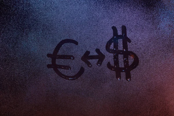 Euro to dollar exchange sign