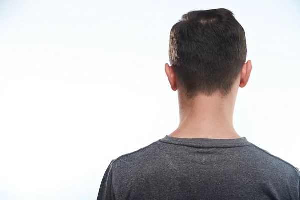 Rear view man in t-shirt — Stock Photo, Image