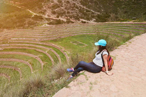Young woman traveler in sacred valley
