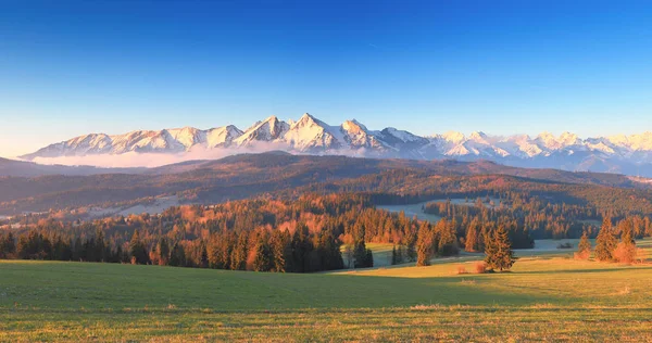 Słoneczny poranek w Alpach — Zdjęcie stockowe