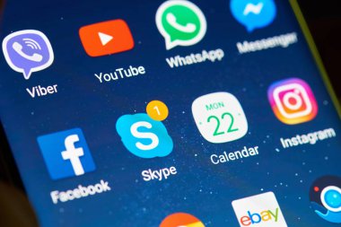 Smartphone ekranında Skype uygulaması