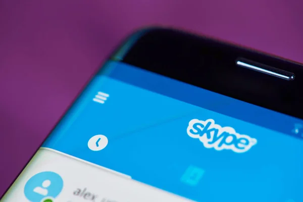 Szczelnie-do góry menu Skype — Zdjęcie stockowe