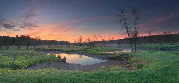 Sommerdämmerung im Tal — Stockfoto