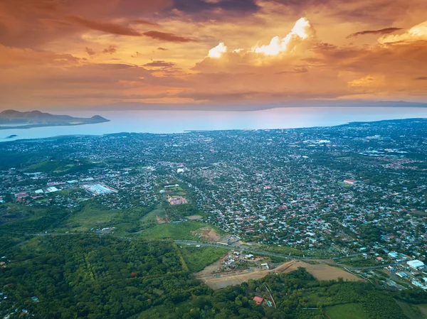 Panorama Flygfoto på Managua city — Stockfoto