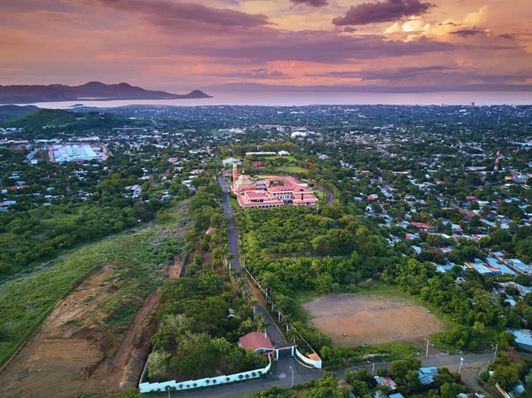 Katedra w widok lotniczy z Managua — Zdjęcie stockowe