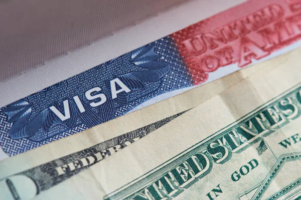 Macro of visa stamp — Stock Photo, Image